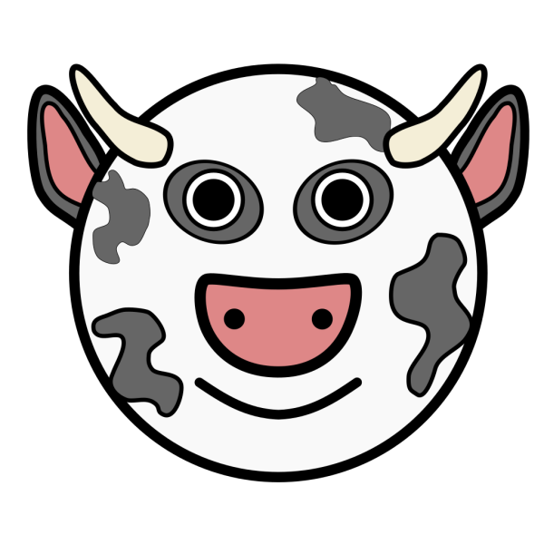 Circle Cow Head PNG Clip art