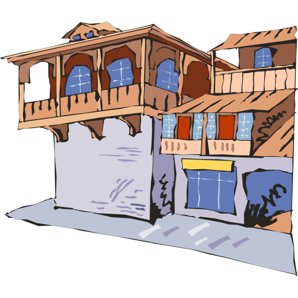 House With Balcony PNG Clip art