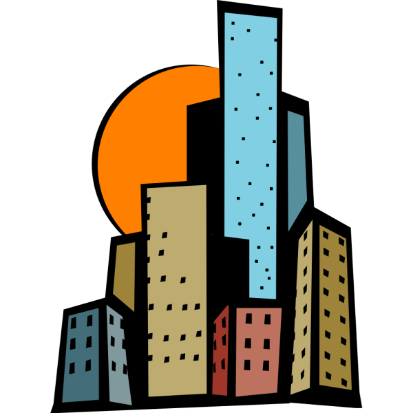 Skyscrapers In The City PNG Clip art