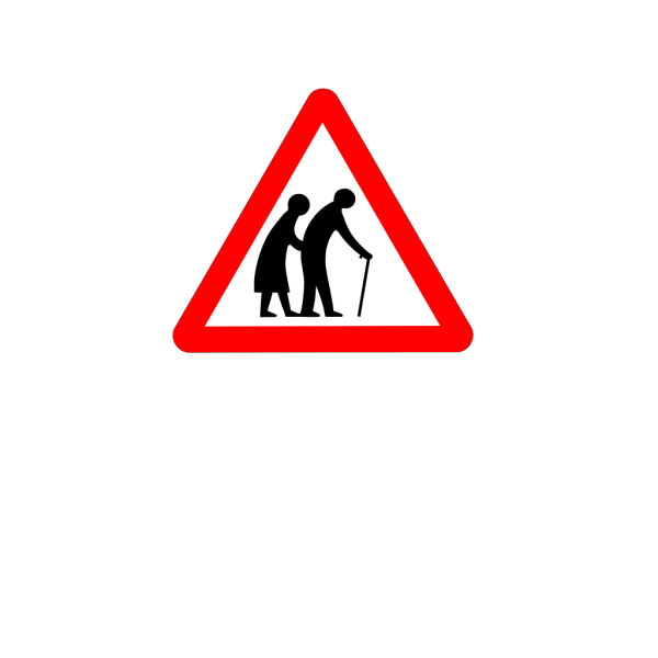 Old People Crossing White On Blue PNG Clip art