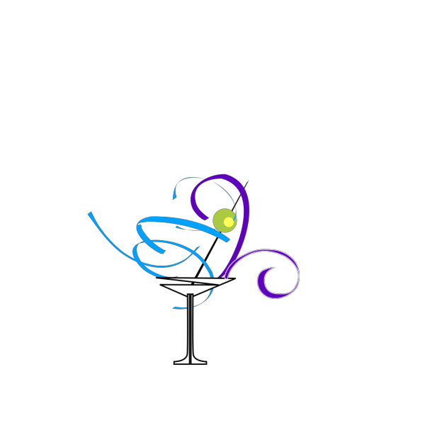 Martini Glass Blue/grey PNG Clip art