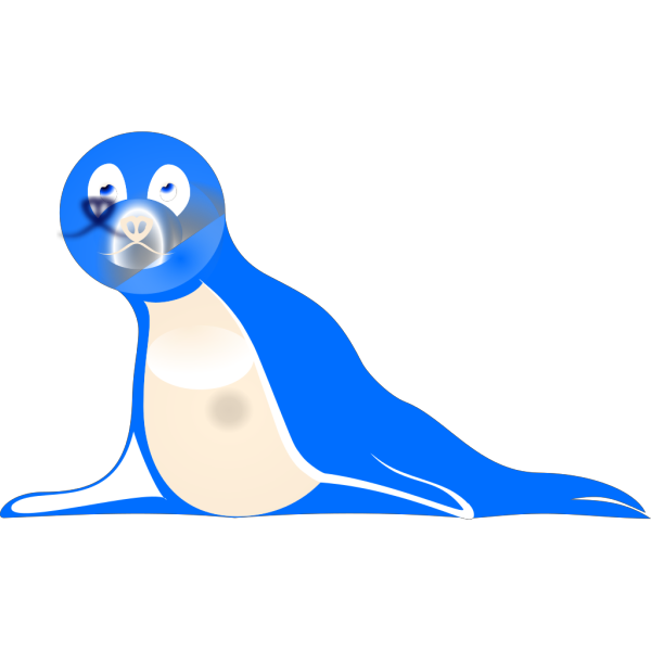 Blue Cartoon Seal PNG Clip art