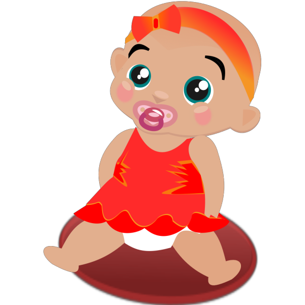 Baby Girl Brown Hair PNG Clip art