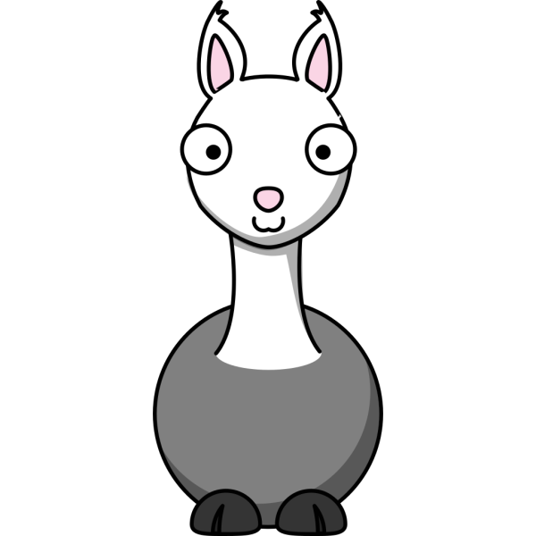 Simple Cartoon Llama PNG Clip art