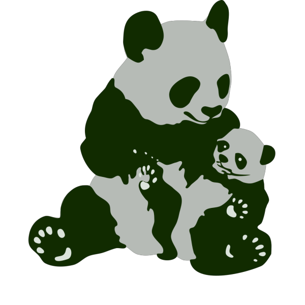 Panda Bear With Panda Baby PNG Clip art