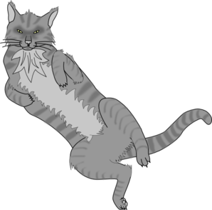 Gray Cat On Its Back PNG Clip art