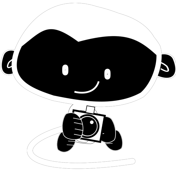 Monkey-camera-black-white PNG Clip art