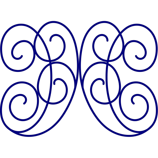 Leaf Swirl Blue PNG Clip art