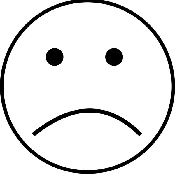 Black And White Sad Face PNG Clip art