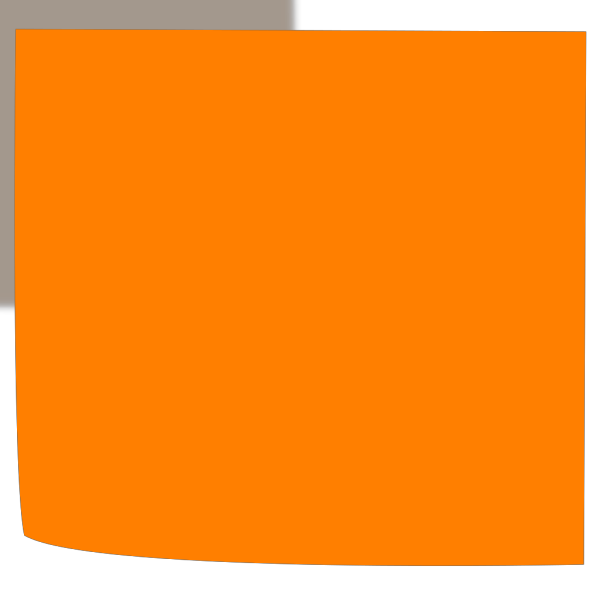 Shaded Blue Orange Sticky Note PNG Clip art