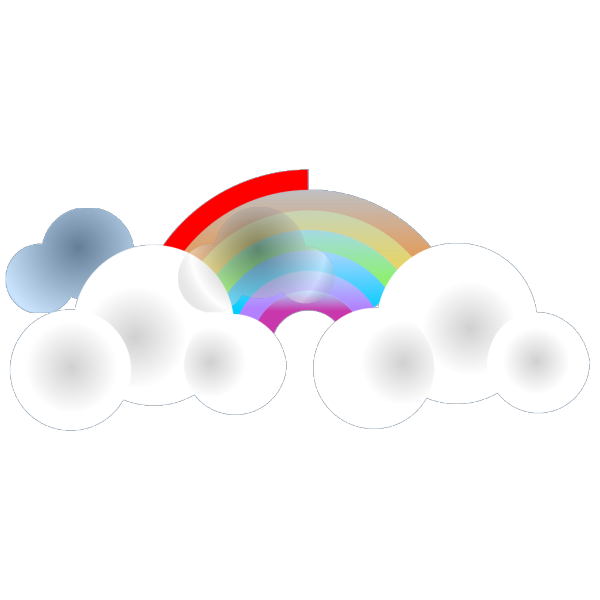 Rainbow W Blue Background PNG Clip art