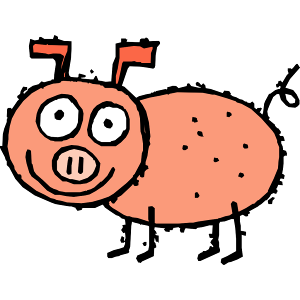 Diseased Looking Pig PNG Clip art