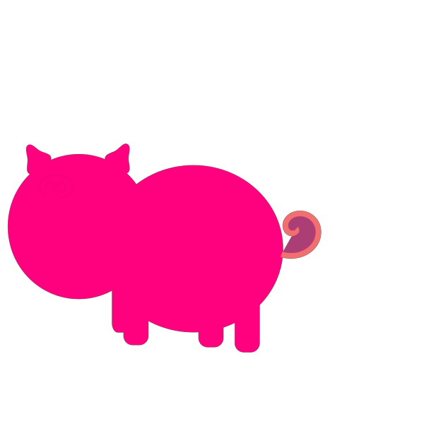 Pink Pig Side View PNG Clip art