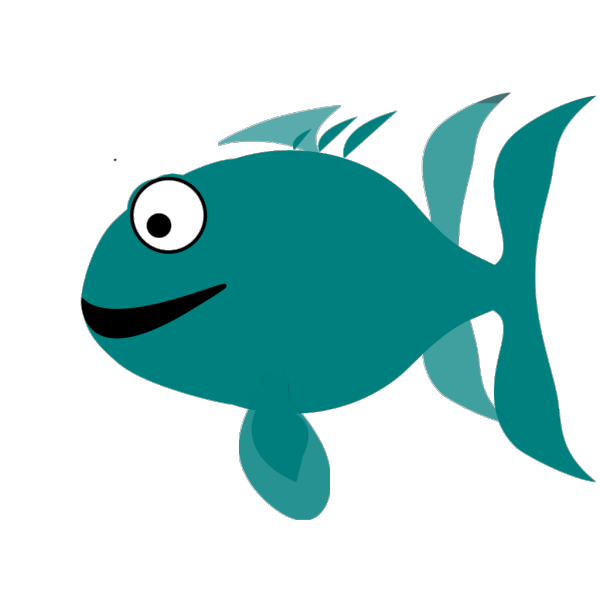 Blue Green Happy Fish PNG Clip art