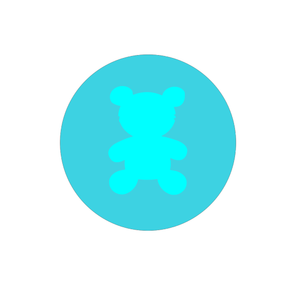 Bear In Circle Blue PNG Clip art