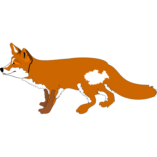 Orange Fox Side View PNG Clip art