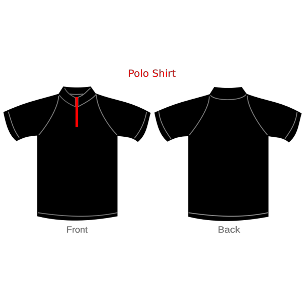 Polo Shirt Black With Zipper PNG Clip art