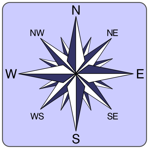 Compass Rose - Blue And Grey PNG Clip art