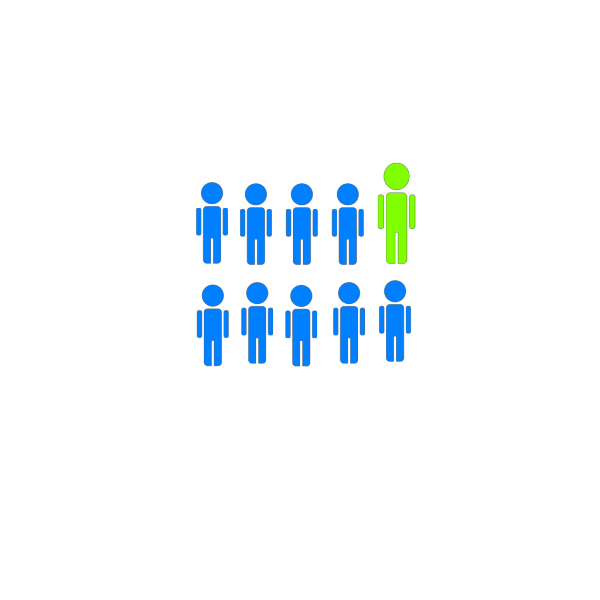 1-in-10 People Statistic PNG Clip art
