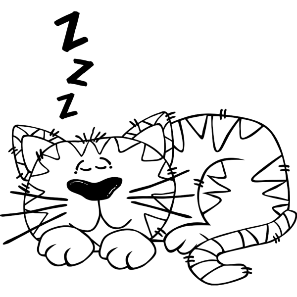 Cartoon Cat Sleeping Outline PNG images