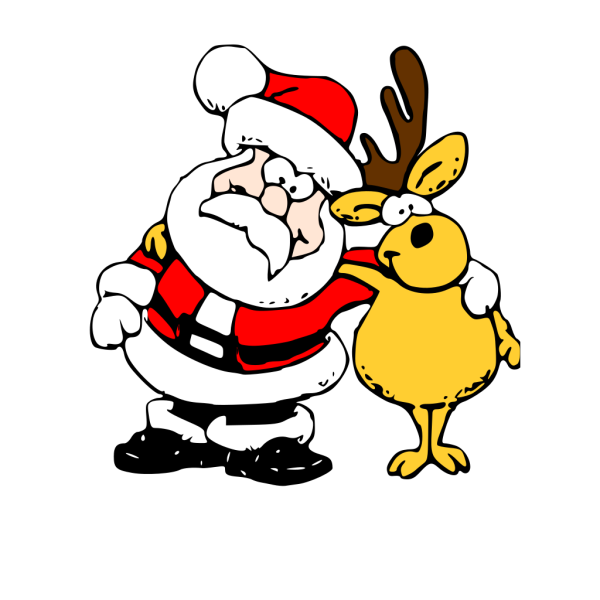 Santa And Reindeer PNG Clip art