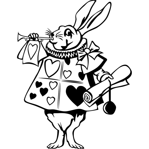 Rabbit From Alice In Wonderland In Color PNG Clip art