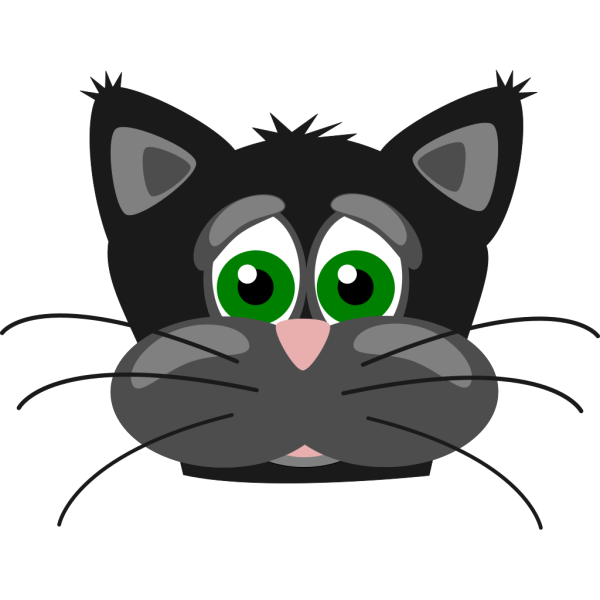 Sad Black Cat PNG Clip art