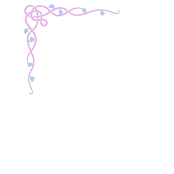 Pink Blue Flower Border PNG Clip art