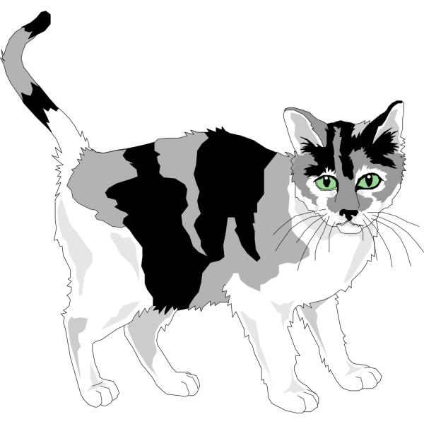 Black And Gray Cat PNG Clip art