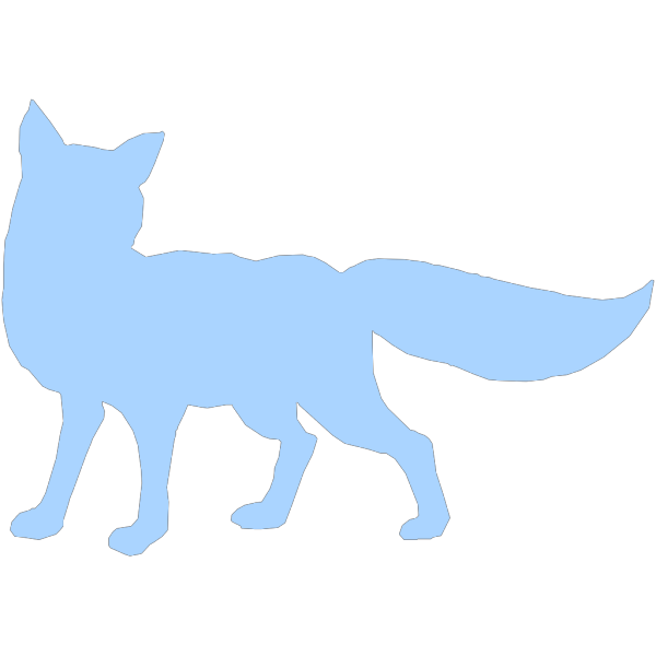 Blue Shy Fox Silhouette  PNG Clip art