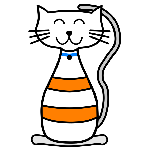 Smiling Striped Cat Character PNG Clip art