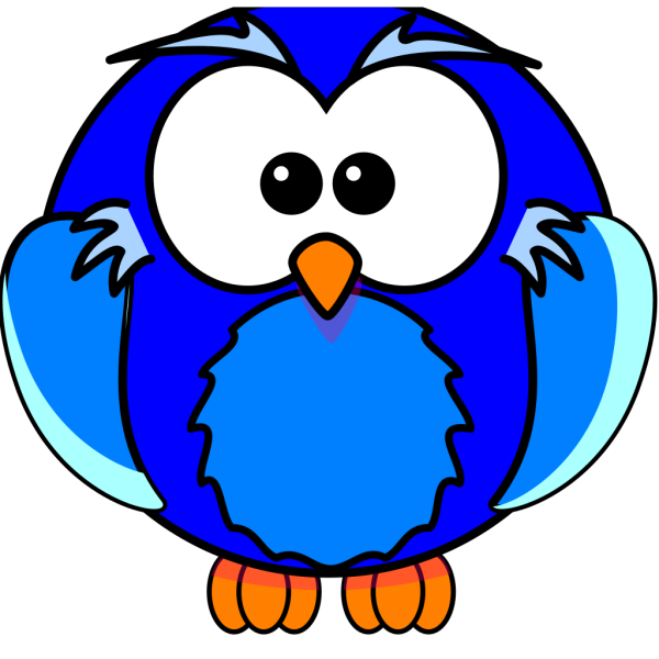 Cute Blue Owl 2 PNG Clip art