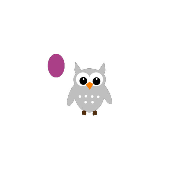 Cute Pink Owl 2 PNG Clip art