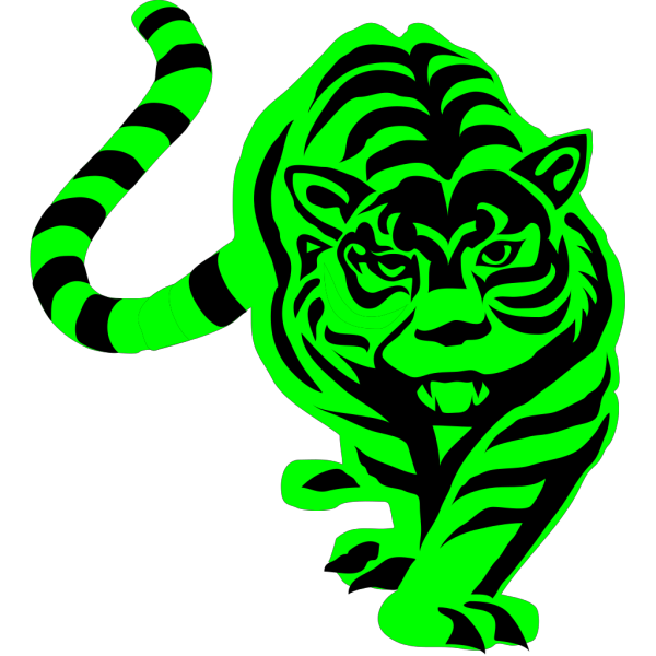 Green Striped Tiger PNG Clip art