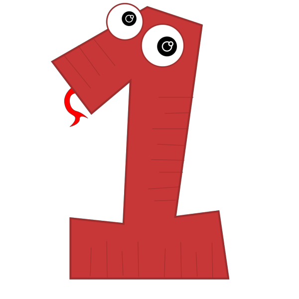 Number One Red PNG Clip art