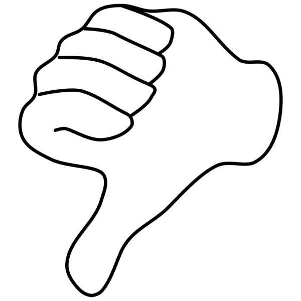 Thumbs Down Black And White PNG Clip art