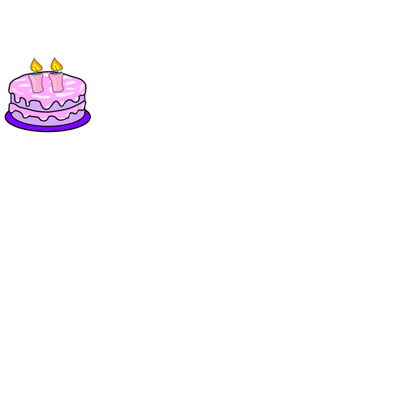 Cake With 2 Candles PNG Clip art