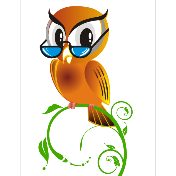 Owl With Glasses No Branch PNG Clip art