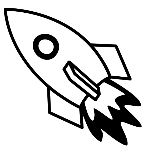 Black And White Rocket Fire PNG Clip art