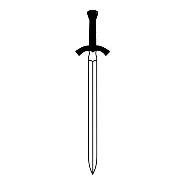 Sword With Black Handle PNG Clip art