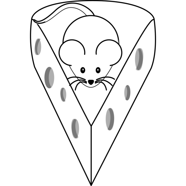 Black And White Mouse And Cheese PNG Clip art