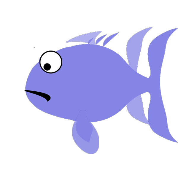 Blue Sad Fish PNG Clip art