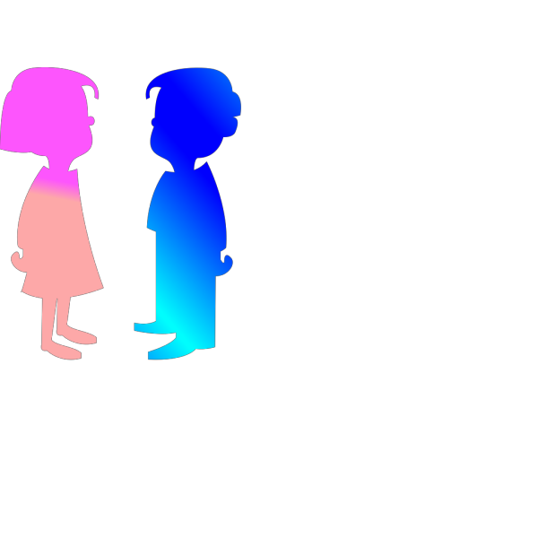Boy And Girl Green And Blue PNG Clip art