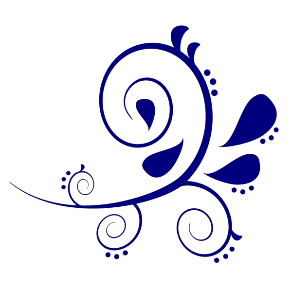 Paisley Curves Dark Blue PNG Clip art