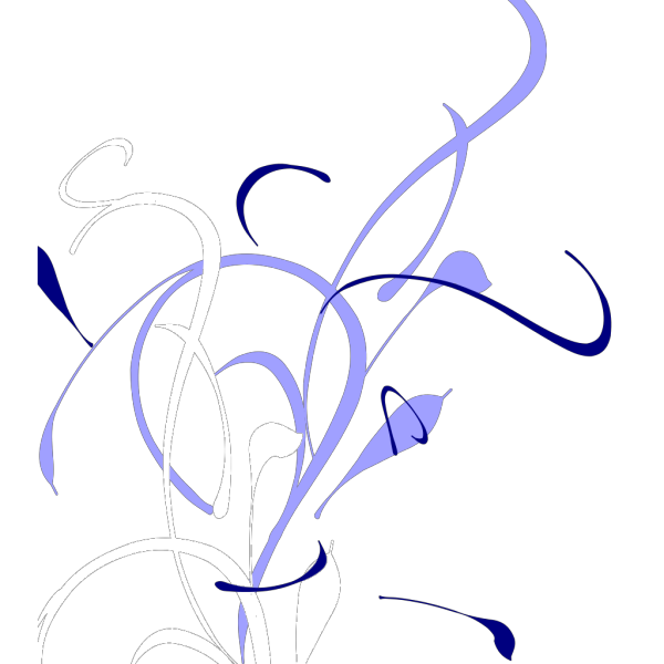 Floral Swirl Blue PNG Clip art