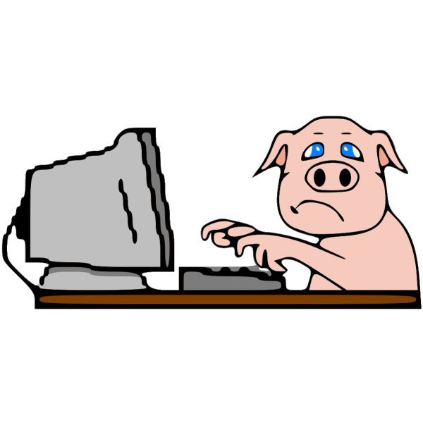 Pig On Computer PNG Clip art