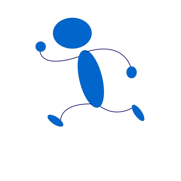 Running Blue Stick Man PNG Clip art