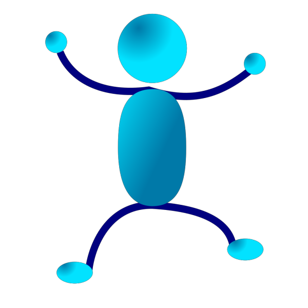 Hugging Blue Stick Man PNG Clip art