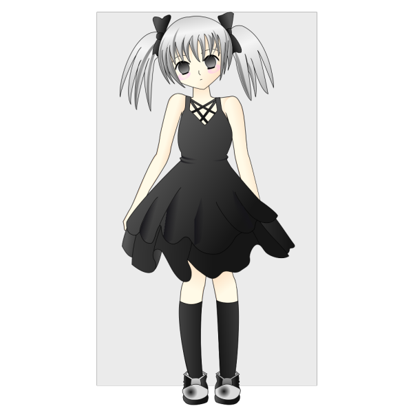 Girl With Silver Hair PNG Clip art