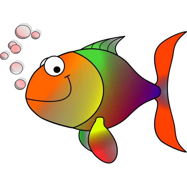 Bubbling Cartoon Fish PNG Clip art